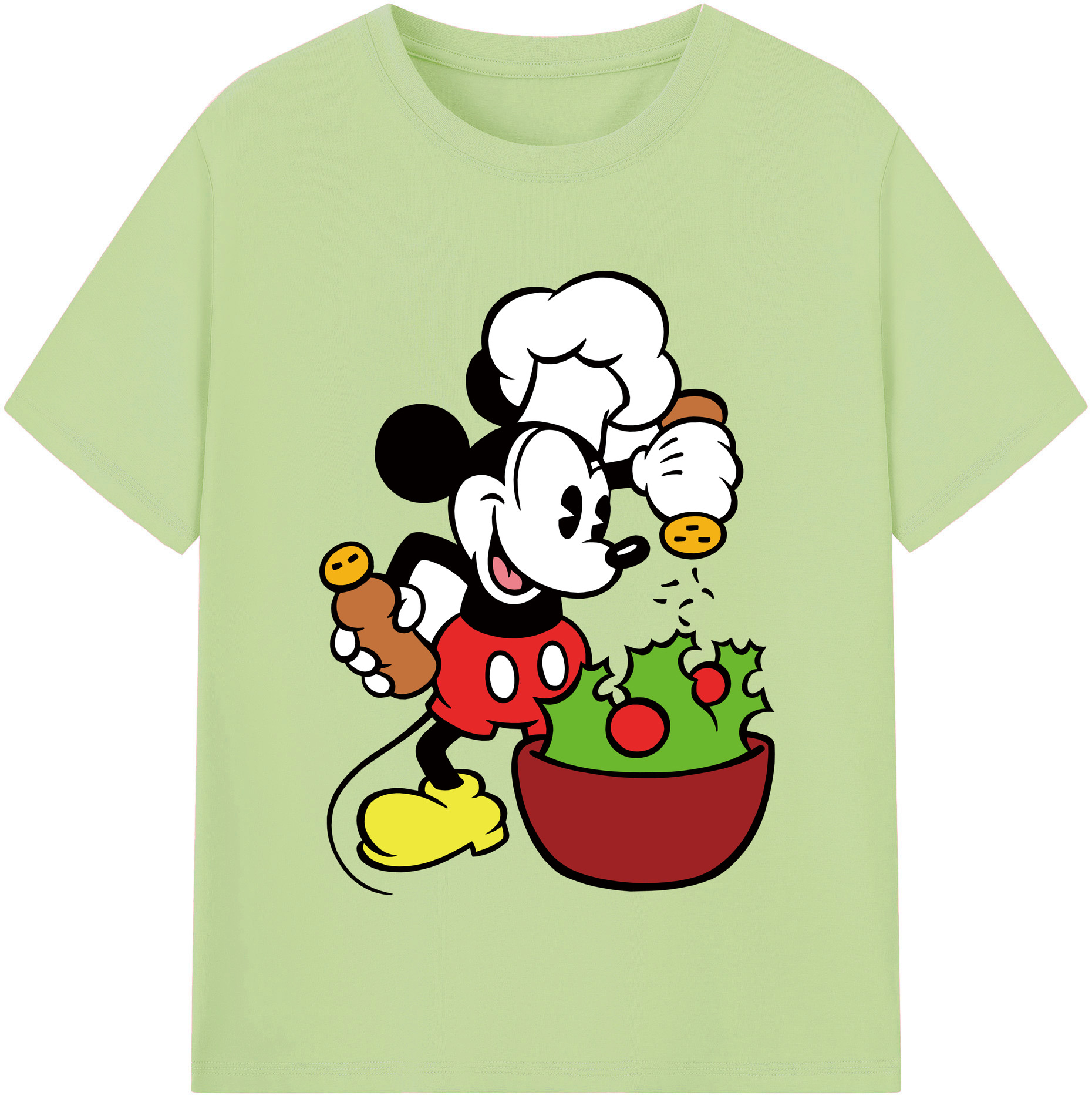 （画像用） ミッキーマウス Mickey Mouse 綿100％半袖Tシャツ（フロントプリント）